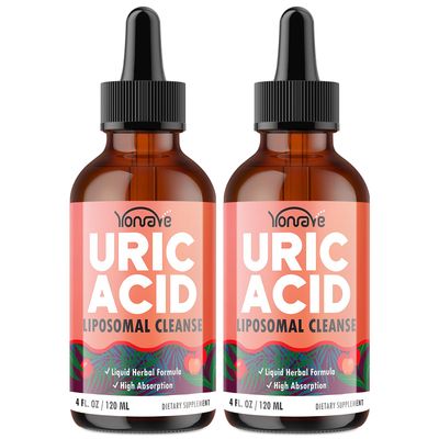 Liposomal Uric Acid Drops, Tart Cherry Supplement with Celery Seed Boswellia Extract - Muscle, Detox, Joint and Kidney, Uric Acid Cleanse Liquid Supplement- 4 FL OZ 2 Bottle