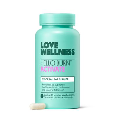 Love Wellness Hello Burn Activate Visceral Fat Burner with HT BPL1 Postbiotic Supports Healthy Waist Circumference, Metabolic Wellness and Healthy BMI 30 Count