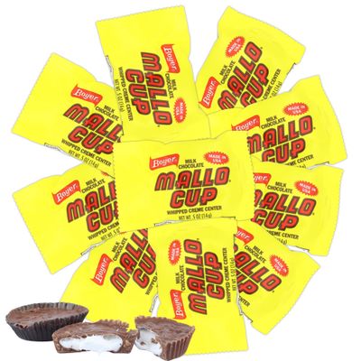 Sweetzo - Boyer Mallo Cups, Milk Chocolate Candies with Gooey Marshmallow Center, Individually Wrapped, 0.5 Ounces Each Pack of 10