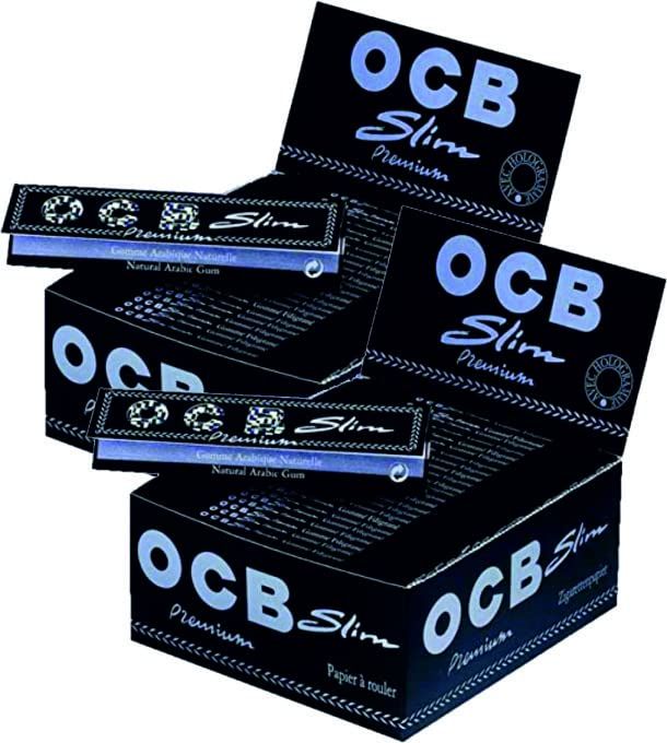 OCB Premium Slim King Size Rolling Paper, Black, 15 x 15 x 5 cm