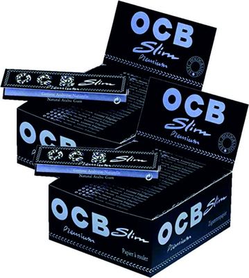 OCB Premium Slim King Size Rolling Paper, Black, 15 x 15 x 5 cm