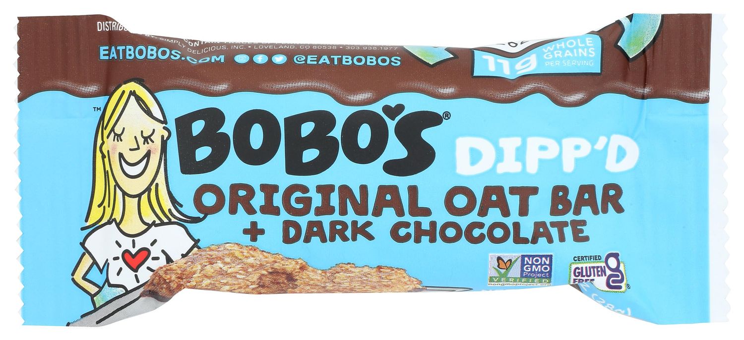 Bobos Original Oat Bar Dark Chocolate Dipped, Non GMO, Gluten Free, 5 Ounces Pack Of 6