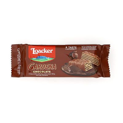 Loacker Gardena Hazelnut Enrobed Wafers, 38g/1.34oz, Pack of 25, Chocolate