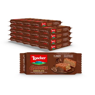 Loacker Gardena Hazelnut Enrobed Wafers, 38g/1.34oz, Pack of 25, Chocolate