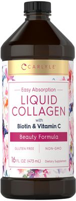 Carlyle Liquid Collagen 16 fl oz with Biotin and Amino Acid Protein Berry Flavor Non-GMO, Gluten Free