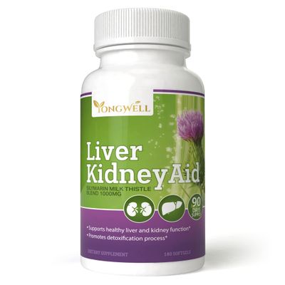 Liver Kidney Aid, Herbal Based Ingredients Supports Liver and Kidney Health, 90 Days Supply 180 Softgels