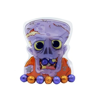 Fruidles Halloween Party Pals Big Milk Chocolate, Holiday Treats, Chocolaty n Smooth, Individually Wrapped, Kosher Certified - Zombie Monster Chocolate, Single