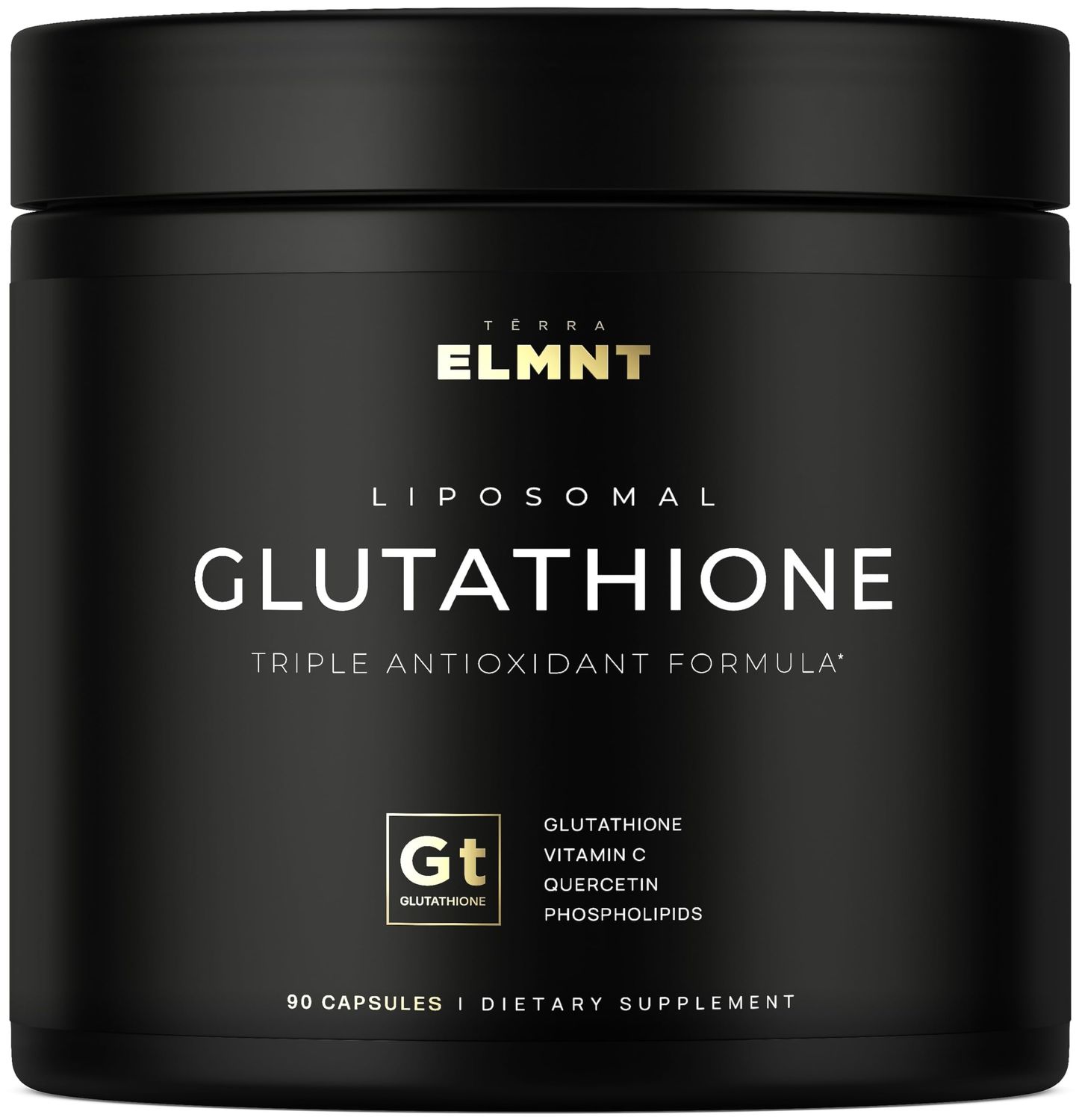 ELMNT 2150mg Super Liposomal Glutathione Supplement w. Vitamin C, Quercetin Pure L Glutathione 2000mg Triple Action Formula Glutathione Liposomal Supplement w. Phospholipid Layer - 90 Pills, Non-GMO