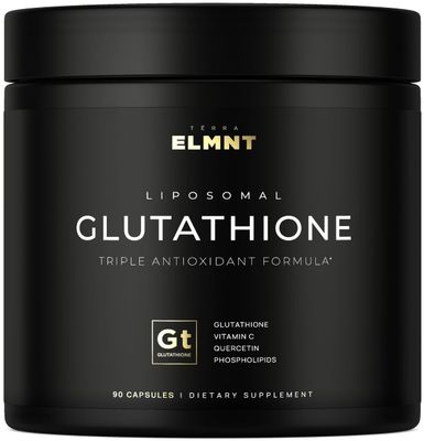 ELMNT 2150mg Super Liposomal Glutathione Supplement w. Vitamin C, Quercetin Pure L Glutathione 2000mg Triple Action Formula Glutathione Liposomal Supplement w. Phospholipid Layer - 90 Pills, Non-GMO