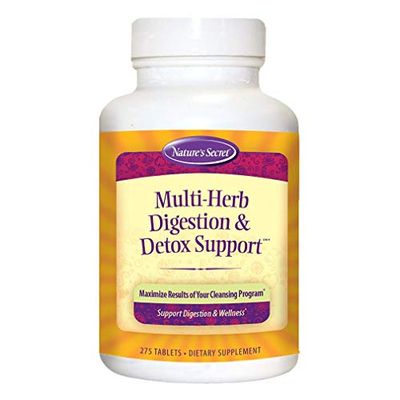 Natures Secret Multi Herb Digestion Detox Support - Promotes Healthy Digestive Function, Rejuvenation Powerful Cleansing with Alfalfa, Dandelion, Fennel, Green Tea More - 275 Tablets