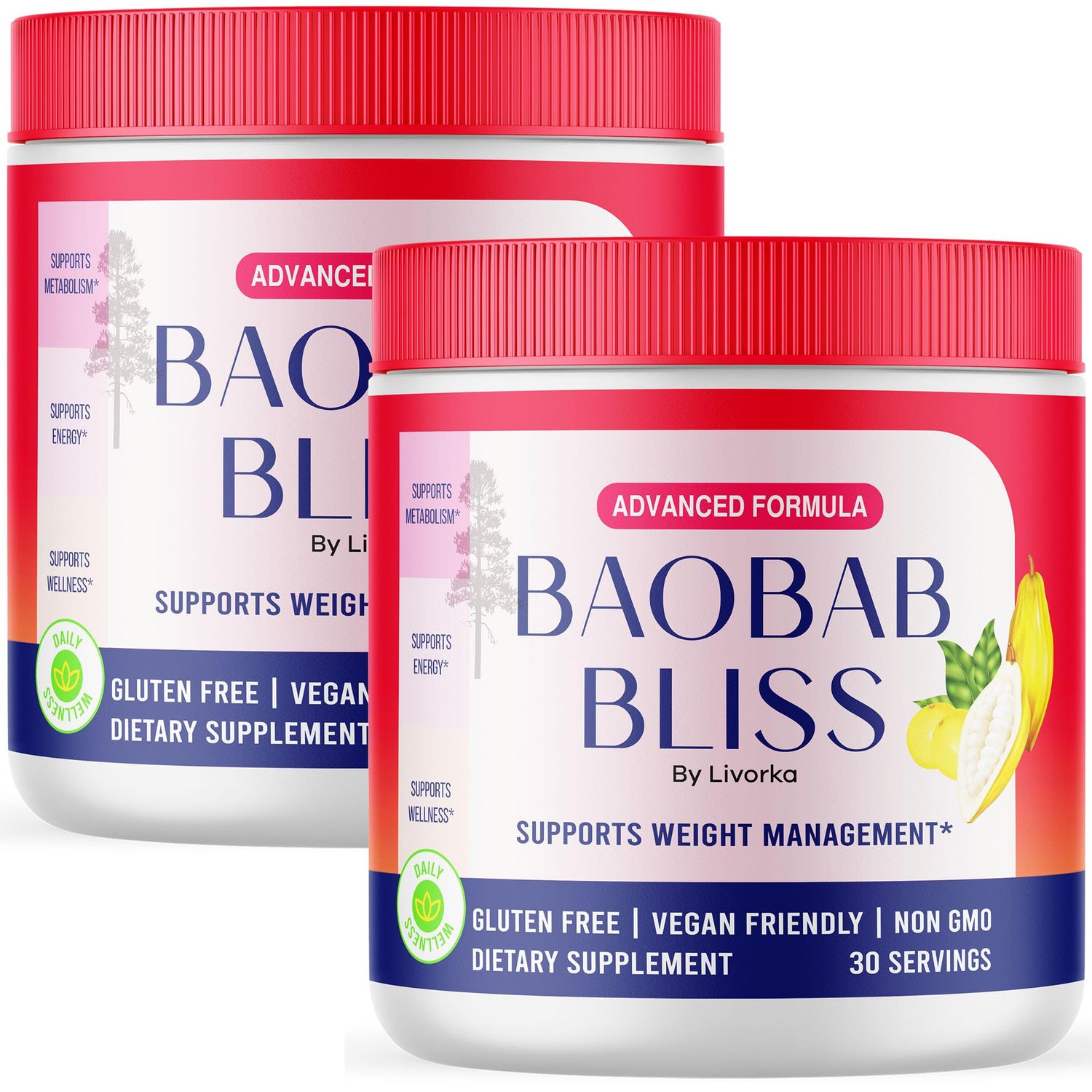 2 Pack Baobab Bliss Powder, Baobab Bliss Organic Powder, Baobab Bliss Powder All Natural Fiber Supplement, Baobab Bliss Fruit Powder, Baobab Bliss Powder Organic Review, 60 Servings For 2 Months