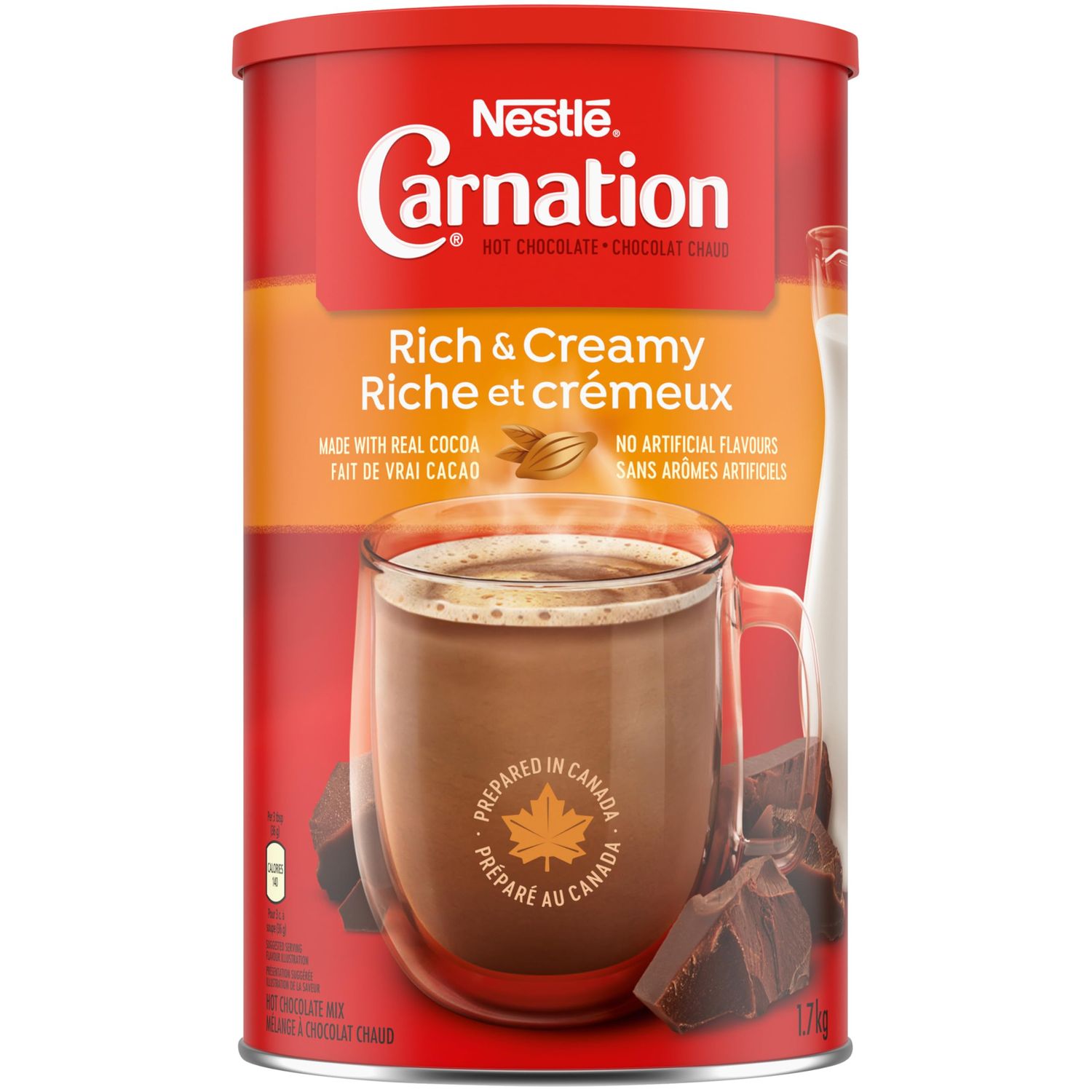 CARNATION Nestle Rich and Creamy Hot Chocolate, 1.7kg3.7lbs, Canister, Imported from Canada