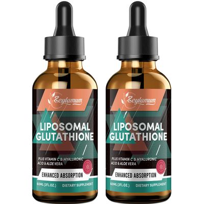 2000MG Liposomal Glutathione Liquid Drops, Enhanced Absorption, Glutathione Supplement, with Vitamin C, Hyaluronic Acid L-Glutathione, Antioxidant Supplement - Liver Detox, Radiant Skin, 4.05 OZ
