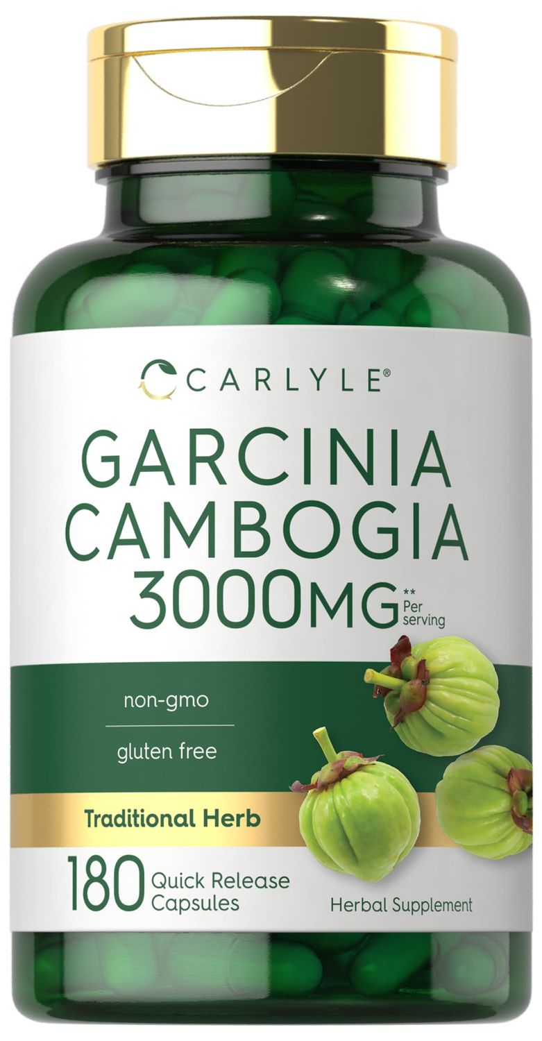 Carlyle Garcinia Cambogia Extract 3000mg 180 Capsules Non-GMO, Gluten Free Supplement