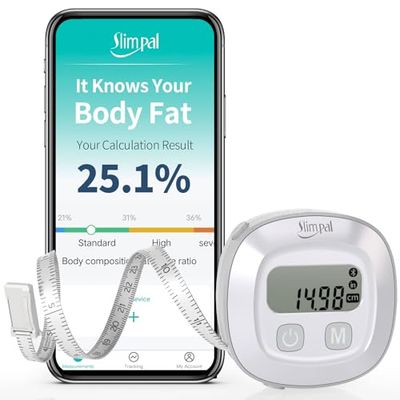 Slimpal Smart Body Tape Measure, FSA HSA Eligible Approved Measuring Tape for Body Measurements Device, Retractable Bluetooth Monitoring Body Fat BMI Tool for Fitness Shape Weight Loss