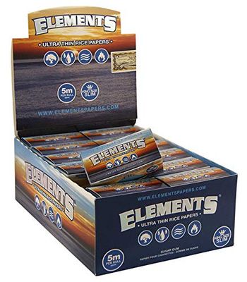 Elements Ultra Thin Rice Rolls 5m King Size Slim 1 Box 24 Rolls
