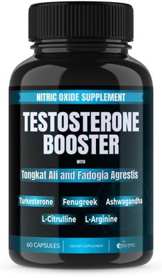 Dr. Emys 1 Pack Testosterone Booster-Tongkat Ali Fadogia Agrestis Nitric Oxide Ashwagandha Supplement for Men with L Arginine Citrulline Fenugreek - Turkesterone Pre Workout Pump 60 Capsules