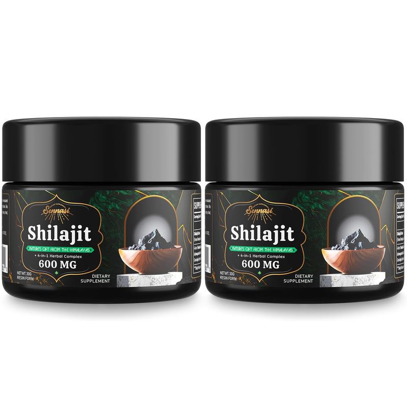 600 MG Shilajit Resin - Shilajit Supplement with Fulvic Acid 85 Trace Minerals for Energy, Immunity, Brain Power, 60 Grams