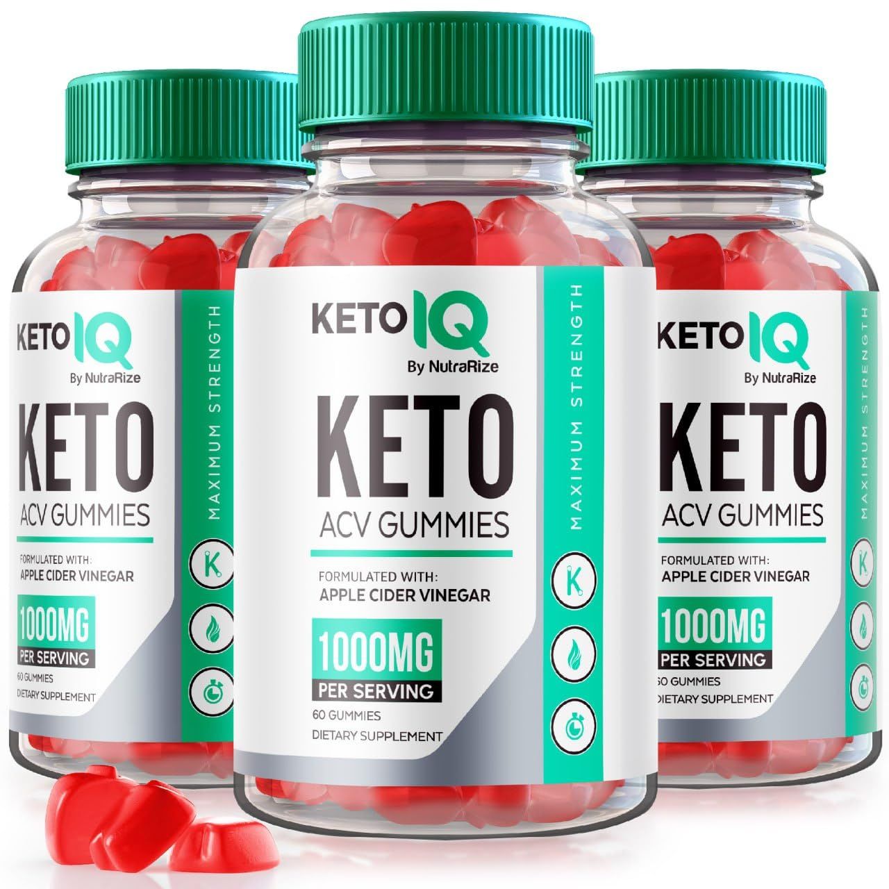 NutraRize Pack of 3 Keto IQ Keto ACV Gummies, Formula for Advanced Weight Loss, Dietary Supplement, Gomitas Reviews 180 Gummies