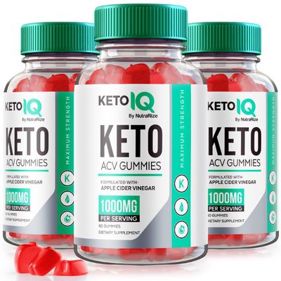 NutraRize Pack of 3 Keto IQ Keto ACV Gummies, Formula for Advanced Weight Loss, Dietary Supplement, Gomitas Reviews 180 Gummies