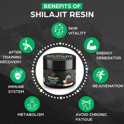 600 MG Shilajit Resin - Shilajit Supplement with Fulvic Acid 85 Trace Minerals for Energy, Immunity, Brain Power, 60 Grams