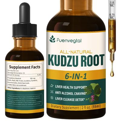 Fuenvegtal Herbal Liquid Drops, Natural Kudzu Extract Support Liver Health, Anti Alcohol Craving Liver Cleanse Detox. 4oz-Original