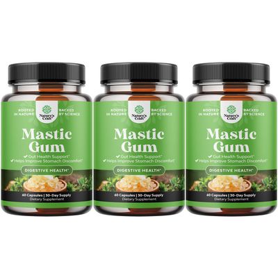 High Strength Mastic Gum Capsules - Herbal Digestion Supplement Providing Upset Stomach Relief for Adults - Vegan Non-GMO Gluten Free Made in US GMP Facility - Gentle Soothing 90 Servings
