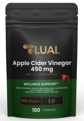 LUAL Apple Cider Vinegar Capsules Apple Cider Vinegar Capsules 450 mg 100 Count