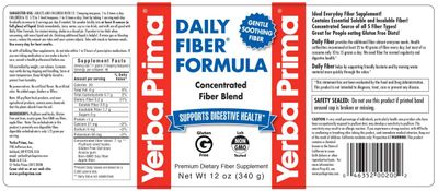 Yerba Prima Daily Fiber Formula 12 oz 3 Pack - Soluble Insoluble Dietary Fiber Supplement - Colon Health - Vegan, Non-GMO, Gluten-Free
