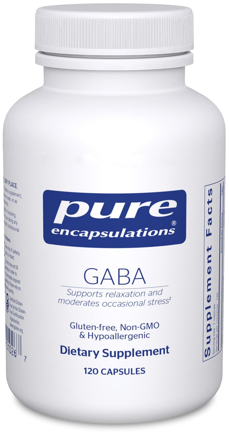 Pure Encapsulations GABA - Supplement to Support Relaxation Moderation of Occasional Stress - with Premium GABA Amino Acids - 120 Capsules