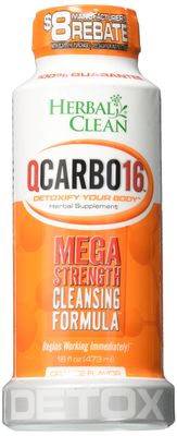 Herbal Clean QCarrbo16 Detox, Orange, 16 Fluid Ounce