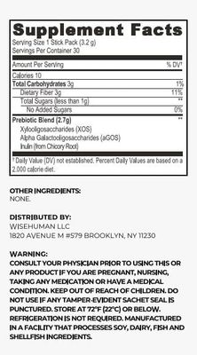 Wise Human Prebiotic Fiber Boost - 30 Daily Stick Pack - Unflavored