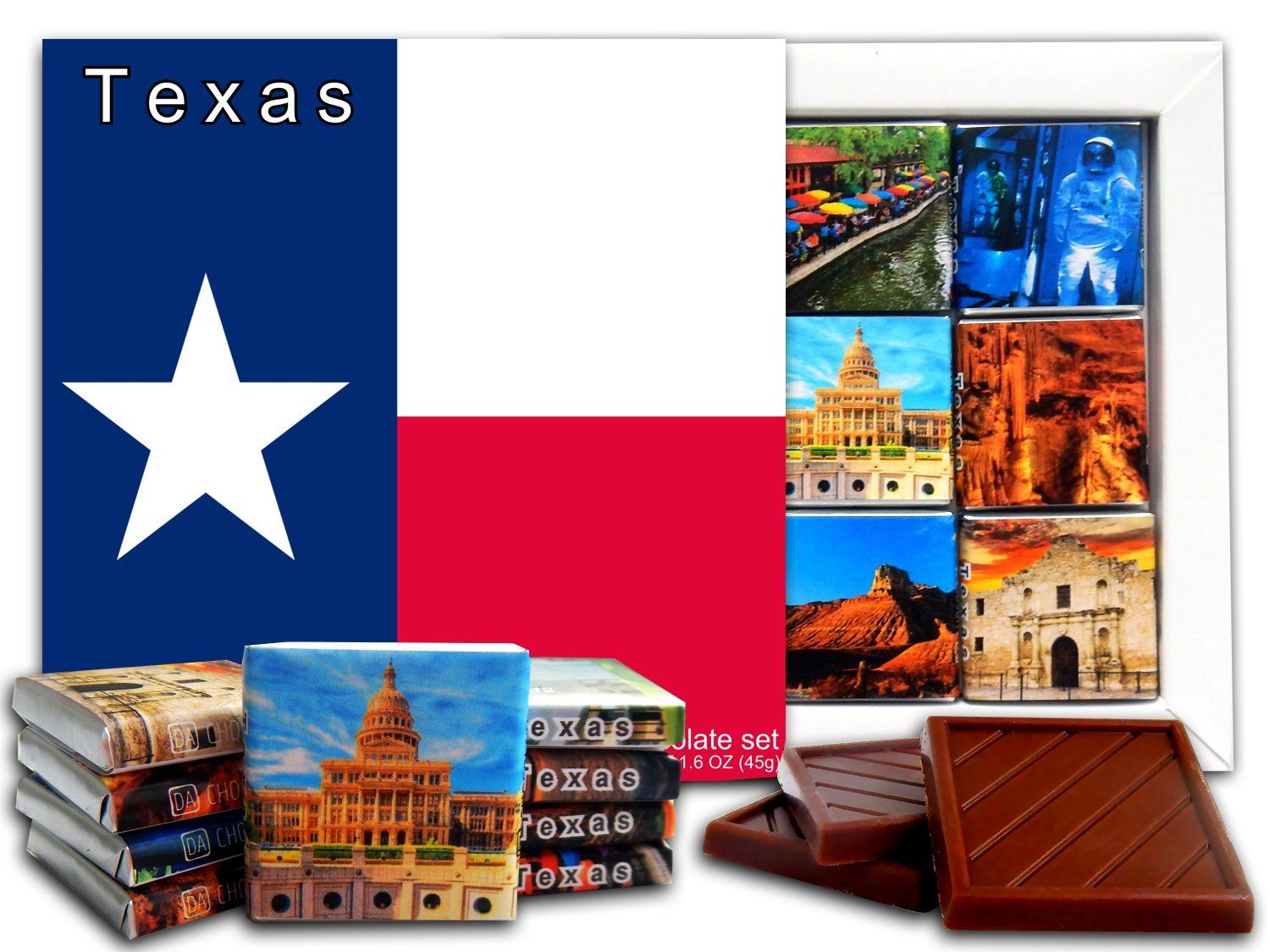 TEXAS STATE Chocolate Gift Set - 1 box, 5x5 inches - Flag Prime