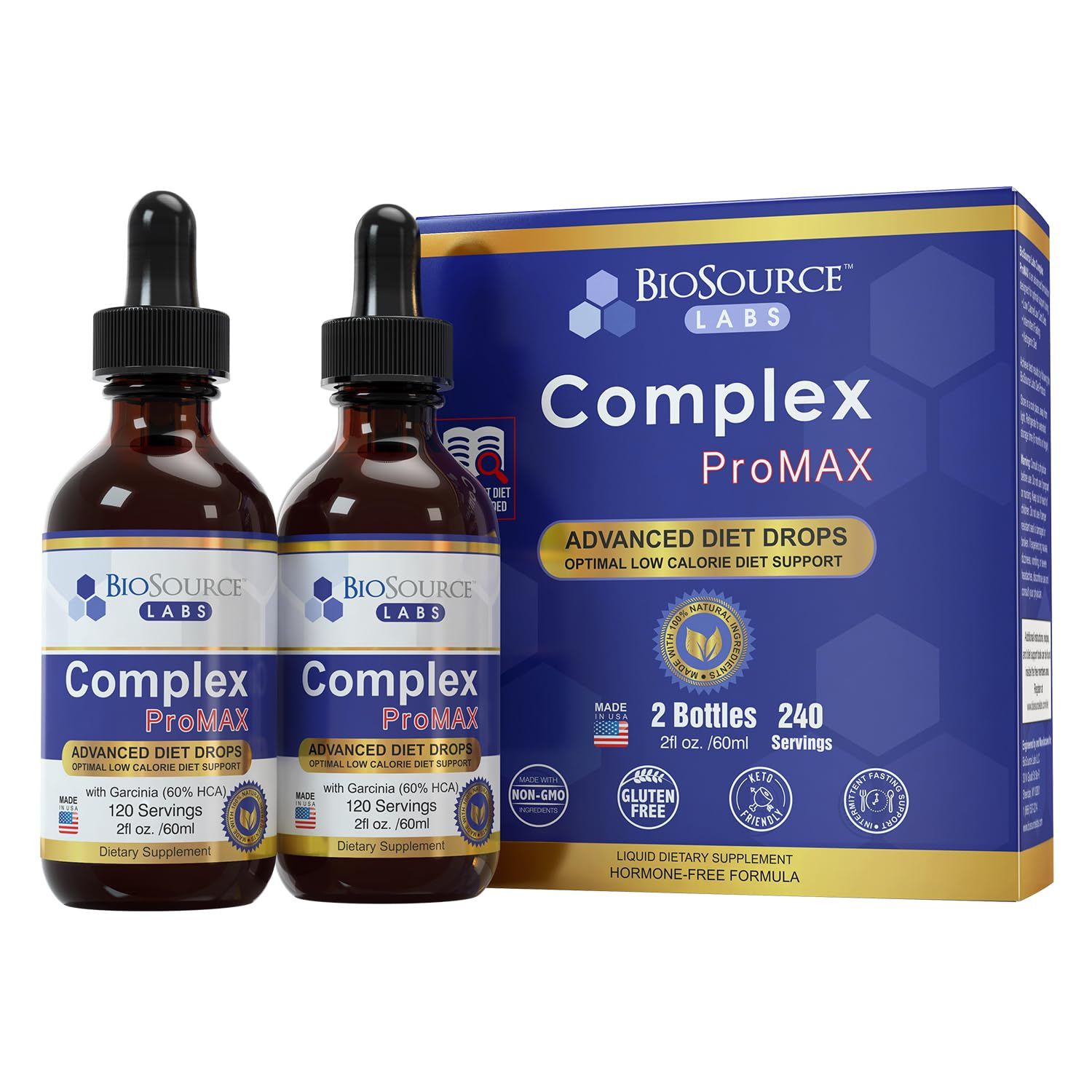 BioSource Labs Complex ProMAX Premium Diet Drops 2 oz 2 Bottle Pack - 60 Day Supply