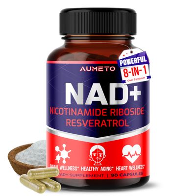 NAD Supplement with Nicotinamide Riboside NR, Resveratrol, Quercetin - Cellular Energy Repair, Vitality, Healthy Aging 90 Count Pack of 1