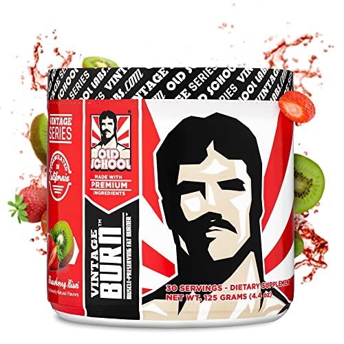 Vintage Burn - Fat Burner Powder for Men and Women - Delicious Thermogenic Fat Weight Loss Drink - Green Coffee Bean, Caffeine, Raspberry Ketones - Strawberry Kiwi Flavor - 30 Servings