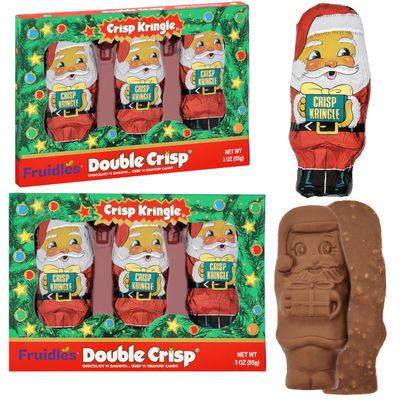 Fruidles Christmas Milk Chocolate, Crisp Kringles Party Bag Fillers, Individually Wrapped Foils, Kosher Certified Dairy, Net. Wt. 3oz 85g 6-Pack