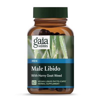 Gaia Herbs Male Libido - Herbal Supplement with Saw Palmetto, Horny Goat Weed, Maca Oats - Supports Stamina, Vitality Hormone Balance for Men - 60 Vegan Liquid Phyto-Capsules 20-Day Supply