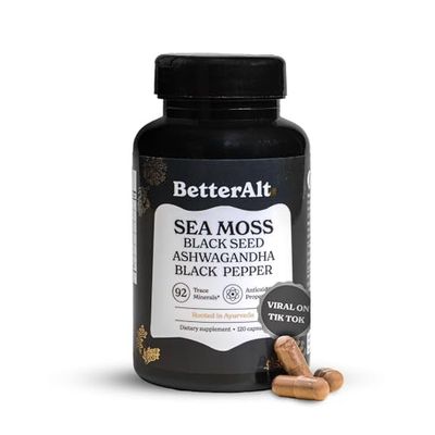 Better Alt Seamoss Capsules- Irish Sea Moss with Black Seed Oil, Ashwagandha Black Pepper for Stamina, Strength Endurance- High Potency Sea Moss Supplement - 60 Servings, 120 Capsule