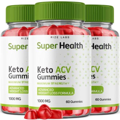 rize labs - Super Health Keto ACV Gummies - Advanced Weight Loss Formula for Belly Fat, Apple Cider Vinegar Superhealth Gummy Supplement 180 Gummies Pack of 3