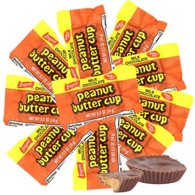 Sweetzo - Boyer Peanut Butter Cups, Milk Chocolate Candies with Creamy Center, Individually Wrapped Pieces, Each Cup is 0.5 Ounces Pack of 10