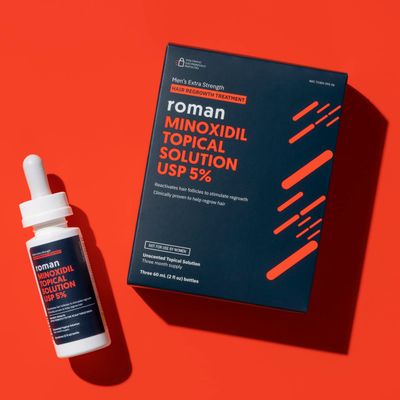 Roman Mens Topical Solution for Hair Regrowth 5 Minoxidil, Unscented, 3-Month Supply