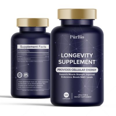 P rBio Premium Urolithin A Supplements 250 mg - Maximum Strength Cellular Energy Support - NAD, Vegan Anti-Aging Formula. Supplements for Women Men - 120 Capsules