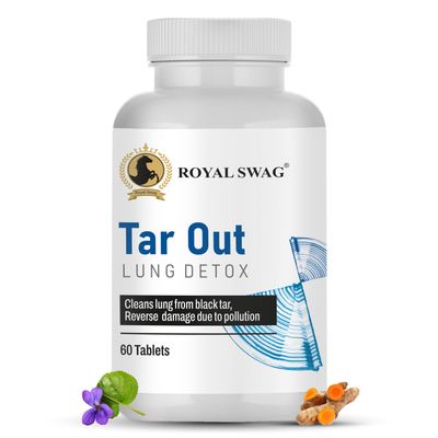 Royal Swag Tar Out Lung Cleanse and Detox Tablet 60 Pcs Pack Natural Respiratory Support Supplement for Smokers and Non-Smokers Support Lung Health and Detoxification