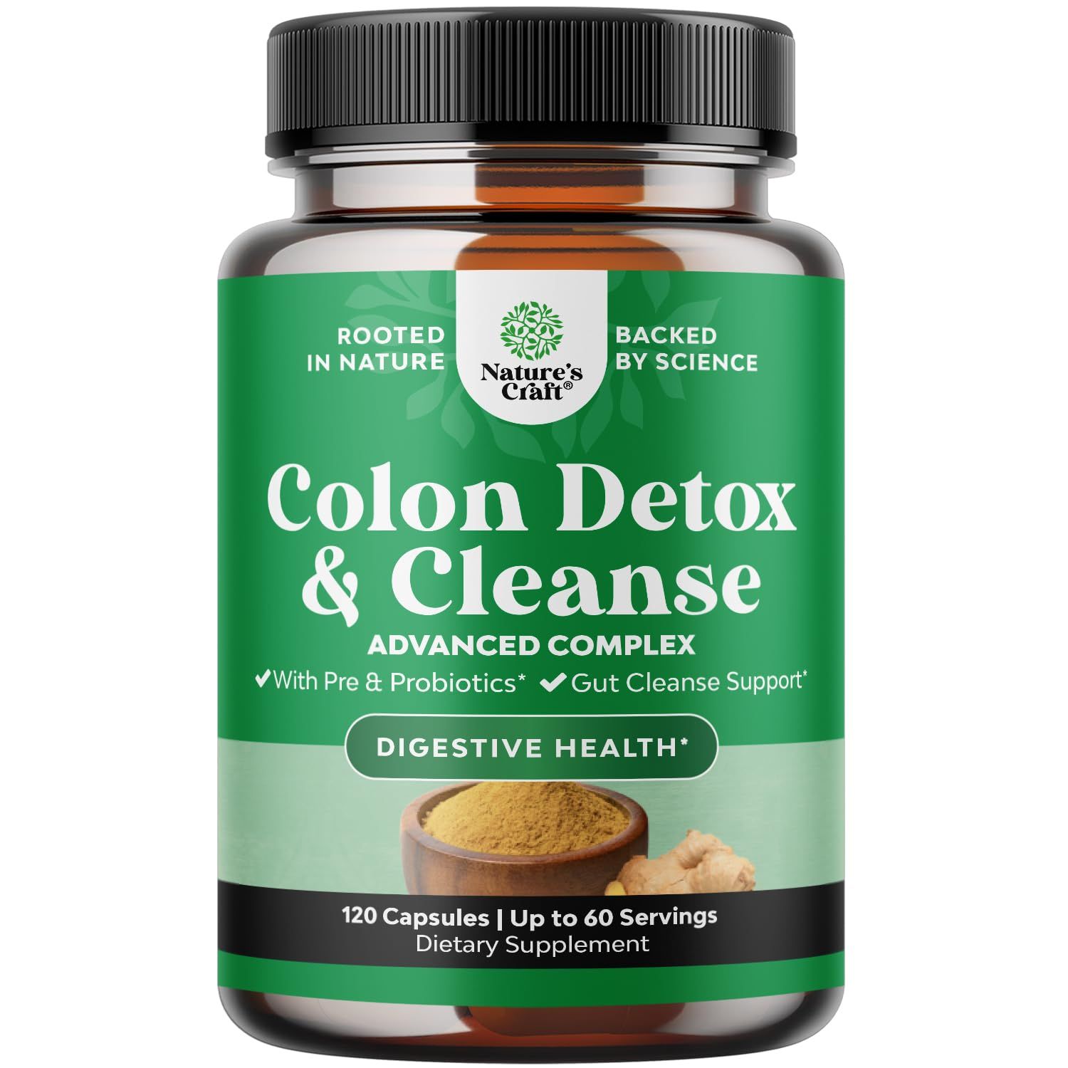 Herbal Colon Cleanse for Women Men - 15 Day Gut Cleanse Detox for Women with Senna Leaf Cascara Sagrada Psyllium Husk for Fasting Acting Relief - 3rd Party Tested Made in the USA 60 Servings