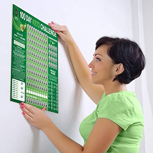 STUPID SIMPLE KETO 100 Day Keto Challenge Planner 2021, 12 x 12 inches, Paper, Tabloid Format, Scratch Off Tracker with Motivational Rewards