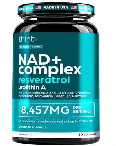 NAD Supplement 8457 mg Extra Strength NMN Alternative Liposomal Green Tea for Women Men, Resveratrol, CoQ10, Alpha Lipoic Acid - Energy Anti-Aging,Cell Regeneration -30-Day