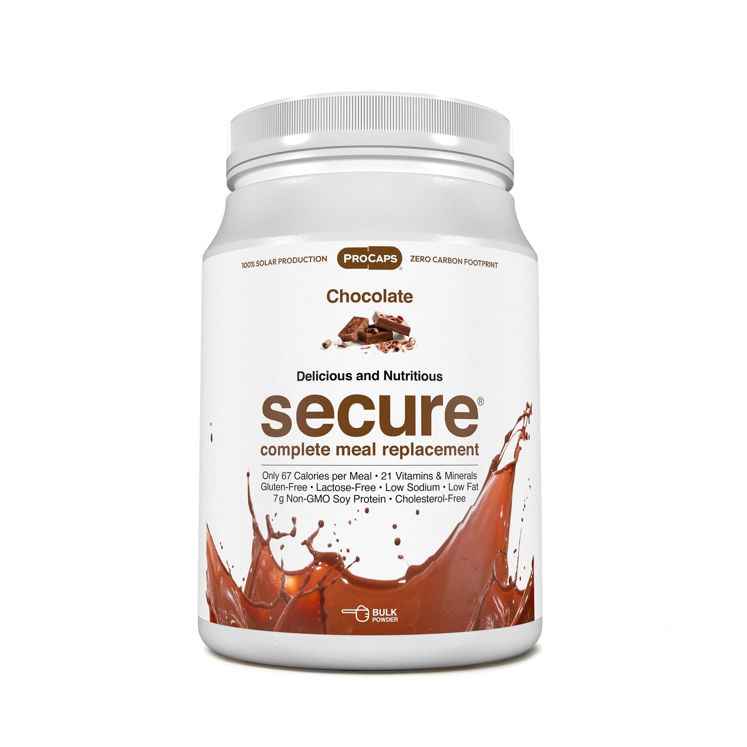 ANDREW LESSMAN Secure Soy Complete Meal Replacement - Chocolate 60 Servings - Only 67 Calories, 7g Non-GMO Soy Protein, Vitamins and Minerals, Low-Fat, Nutritious and Delicious, Mixes Instantly