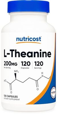 Nutricost L-Theanine 200mg, 120 Capsules, Double Strength - Non-GMO, Gluten Free