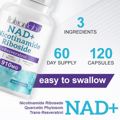 NAD Supplement Alternative - Liposomal Nicotinamide Riboside - Resveratrol Quercetin - High Purity NAD Supplements for Anti-Aging, Focus, Energy 120 Capsules